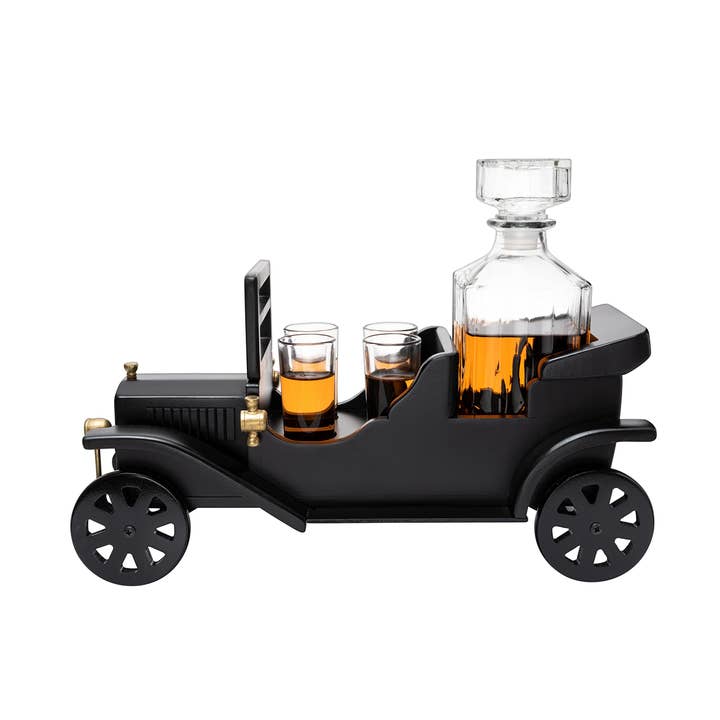 The Wine Savant / Khen Glassware - Wholesale Decanter - Old Fashioned Car Whiskey Decanter Set, Model T, Very Large
