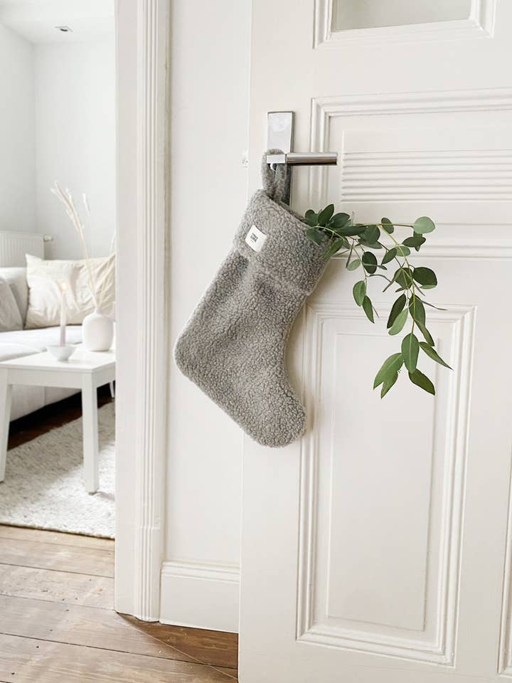 Toddy Christmas stocking - cozy grey for wholesale by UNIQUE LOVE Design