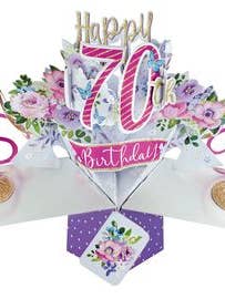 70th Birthday - Pop-Up Greeting Card - Second Nature for wholesale by Second Nature Ltd