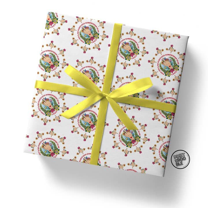 Sweary Card Lady - Wholesale Flat Wrap - Piss Off Tattoo Middle Finger Gift Wrap - Flat Sheet