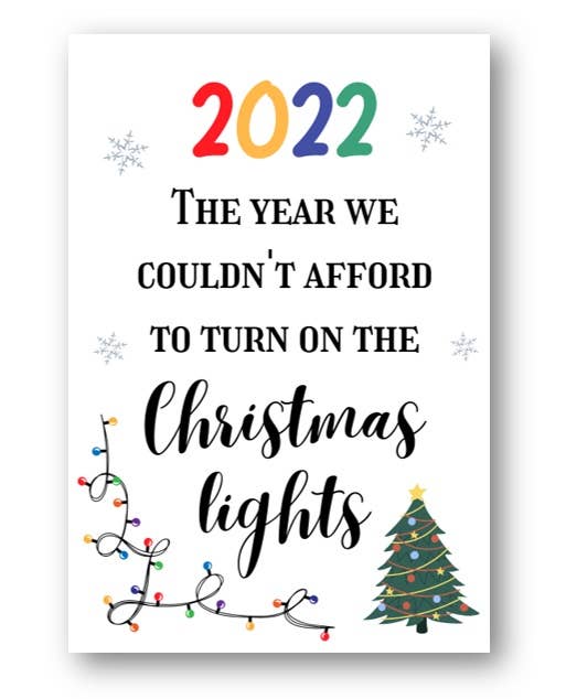Second Ave Gift Company – wholesale Christmas card – Second Ave Funny 2022 Couldn't Afford Christmas Lights Card0
