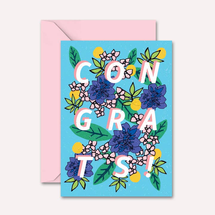 Congratulations Card | Well Done Card | Celebration Greetings Card for wholesale by Natalie Lea Owen