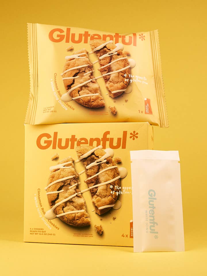 Cinnamon Roll Cookies + Drizzle Packets, 4-Pack for wholesale by Glutenful*