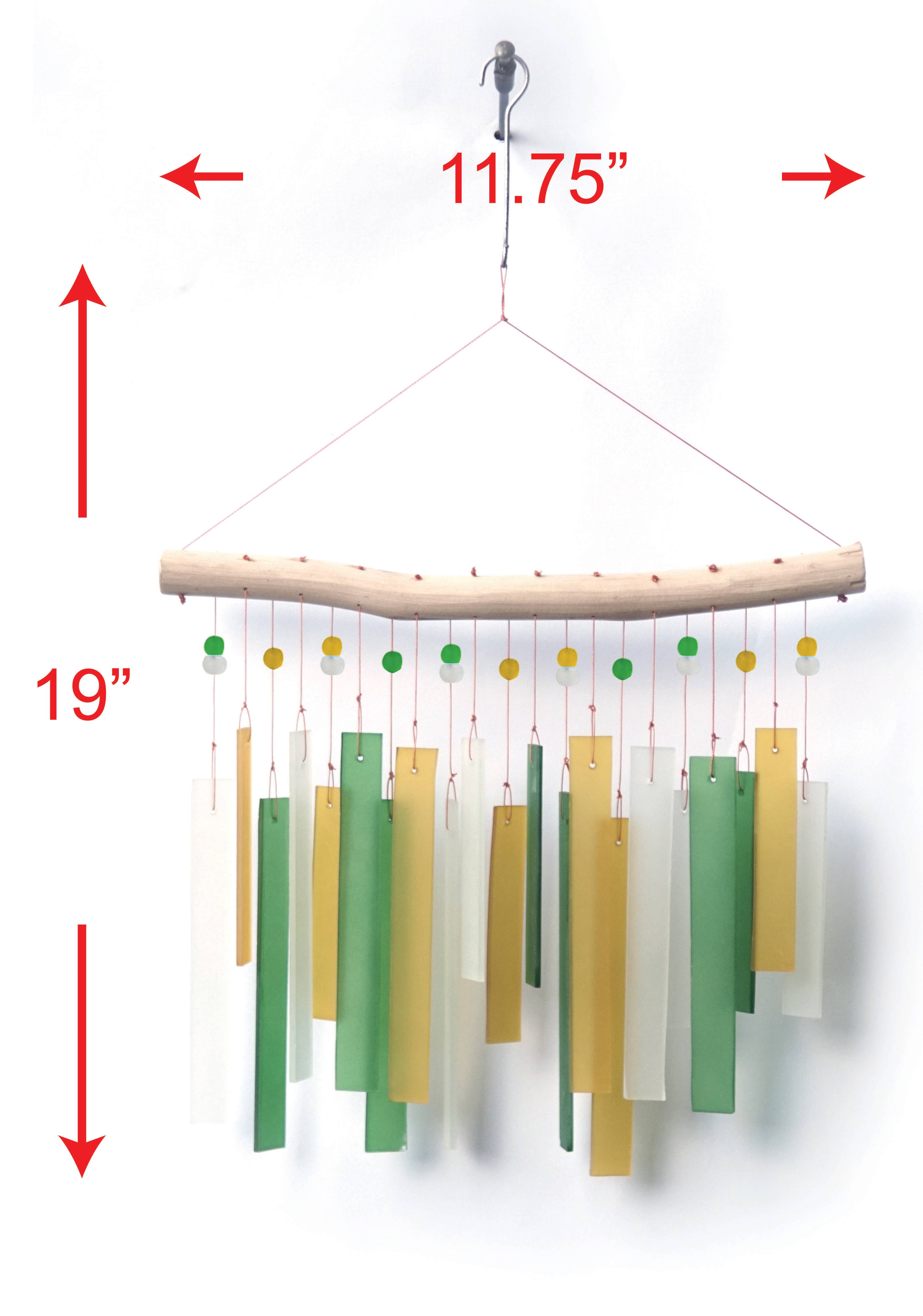 Sunset Vista Designs - Venta al por mayor Campanas de viento - Campanilla de viento Margarita Bali Sea Glass, 949121