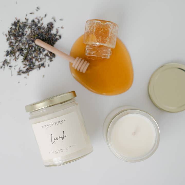 Hollowood Home and Candle - Wholesale Jar/Filled Candle - LAVISH | SPRING | 8-OUNCE CANDLE