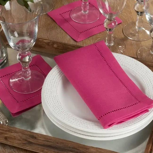 Fennco Styles - Wholesale Dinner & Cloth Napkin - Hemstitch Border 20-Inch Dinner Napkin5
