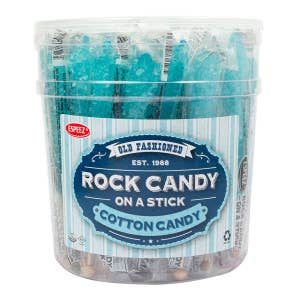 L&F Universal Goods - Wholesale Cotton Candy - Espeez Rock Candy Light Blue Cotton Candy Sticks 36/0.8OZ