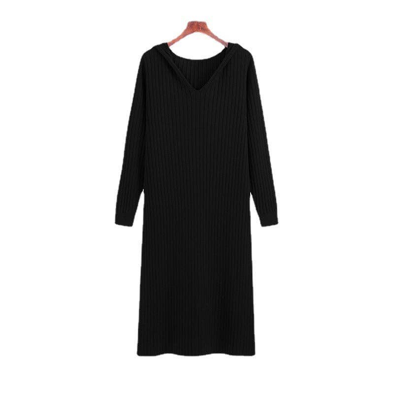 Marayn - Wholesale Dress - Women's - Korean Chic Oversized Hoodie Dress Knit Comfort15