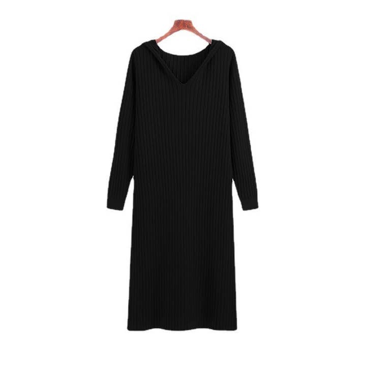 Marayn - Wholesale Dress - Women's - Korean Chic Oversized Hoodie Dress Knit Comfort15
