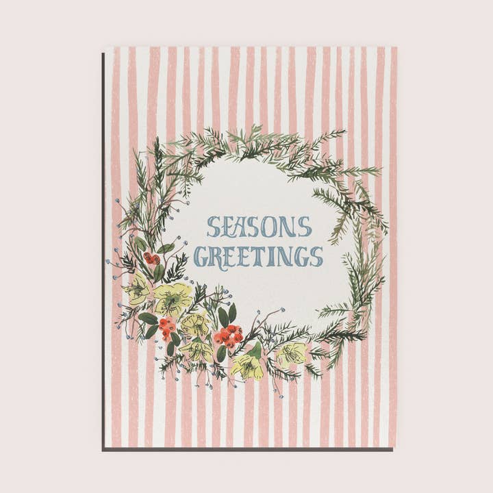 Carte de guirlande de vœux de fin d'année pour la vente par Party Krill