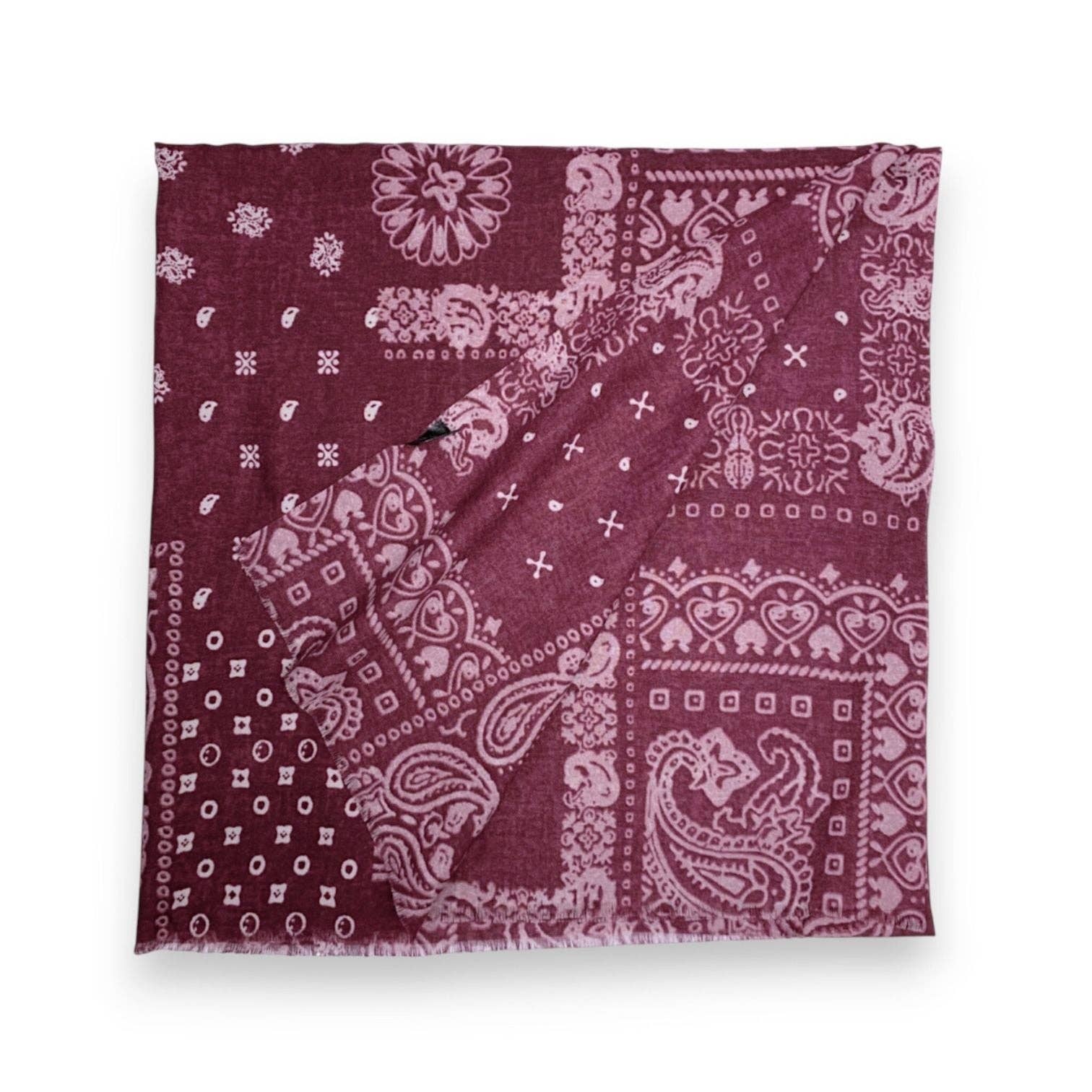 Lili Scarves (US Duty Free) – wholesale Scarf – Women's – Bandana Print Wool Blend Scarf6