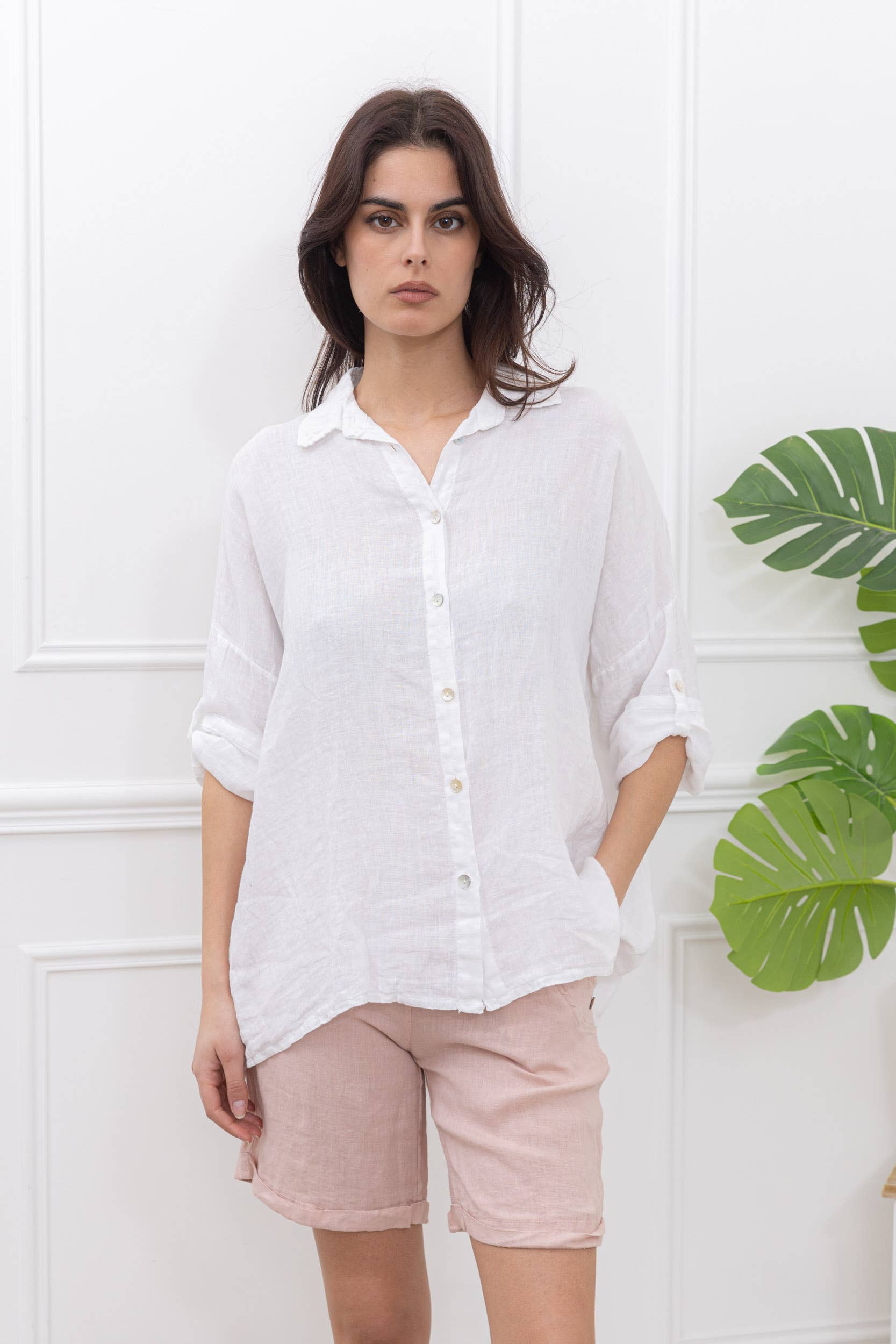 Happy look - Wholesale Button Down Shirt - Women's - Loose linen shirt 11