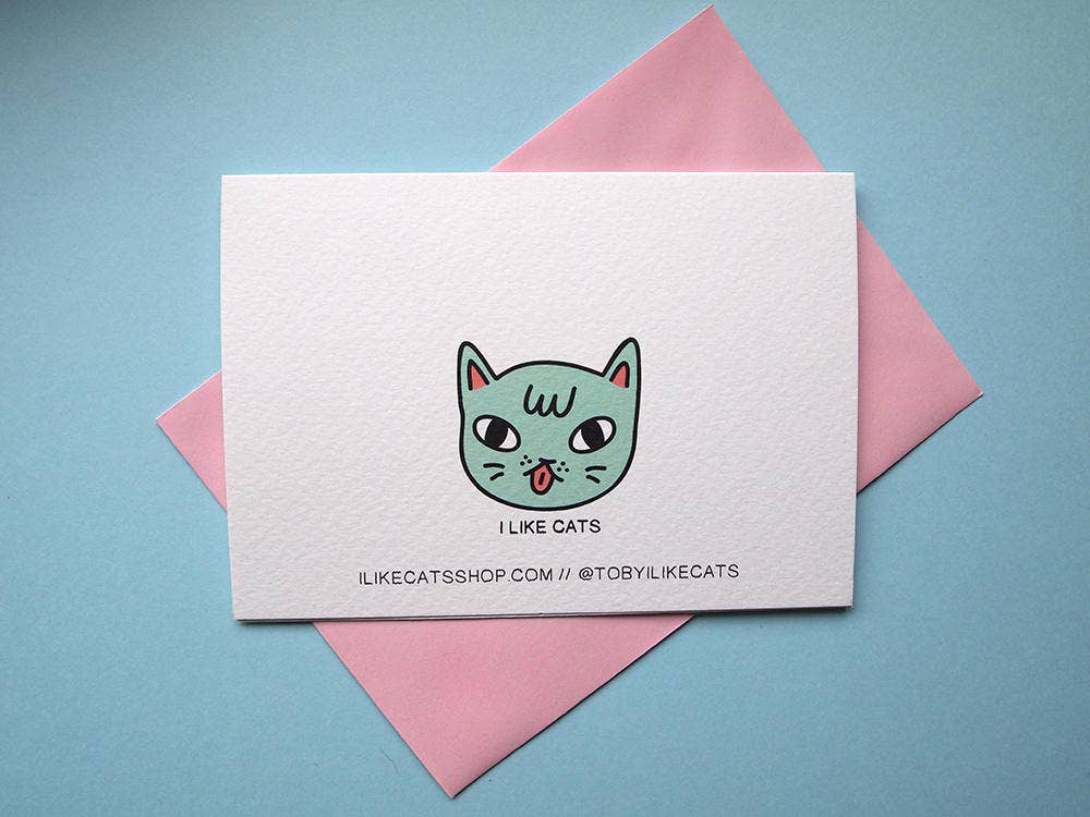 I LIKE CATS - Wholesale Everyday Greeting Card - Retro Chocolate Cat Themed Greetings Card4