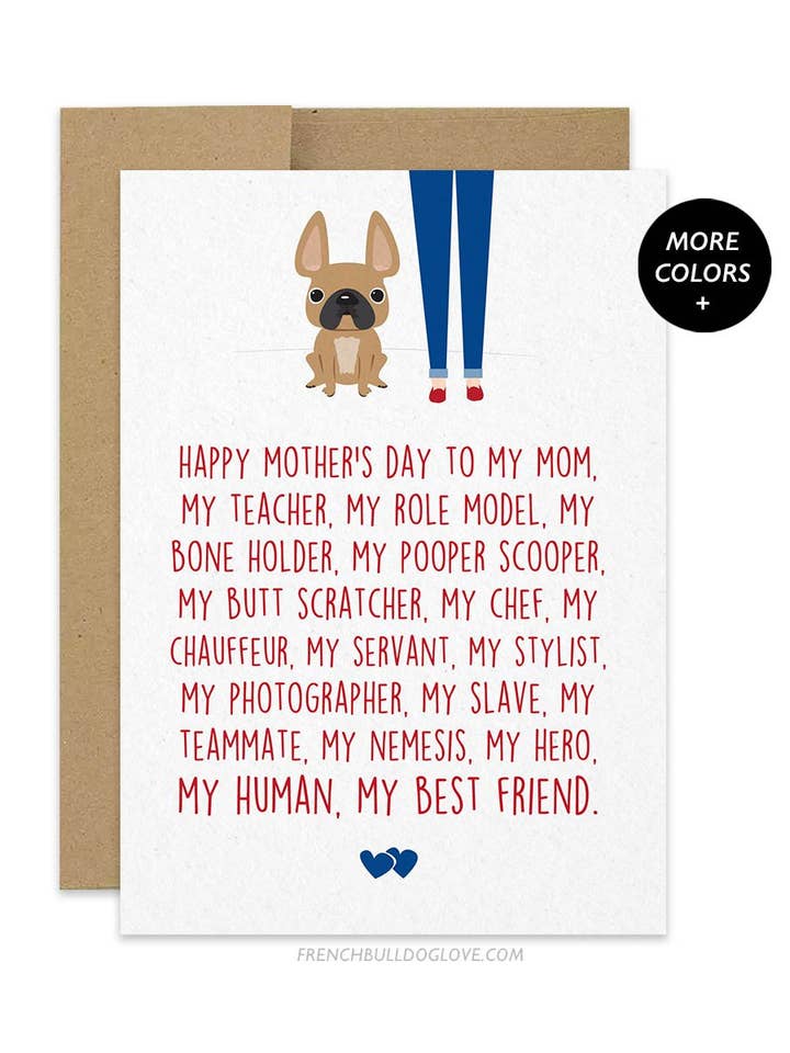 Mom Servant - French Bulldog Mother's Day Card for wholesale by French Bulldog Love