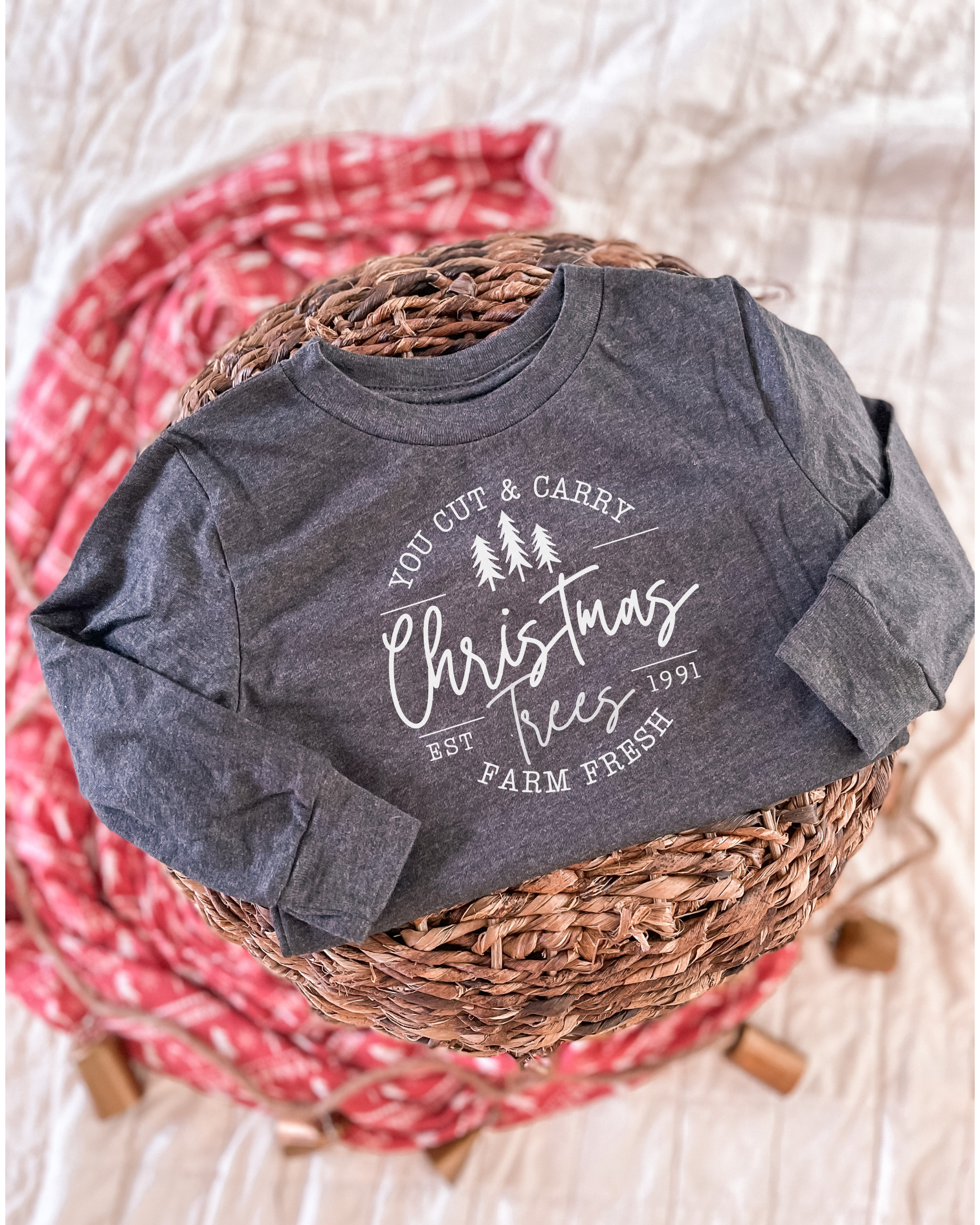 Ginger And Thread - Wholesale Screen Printed T-Shirt - Kids - Christmas Tree Farm Shirt for Toddler Kids  and Baby1