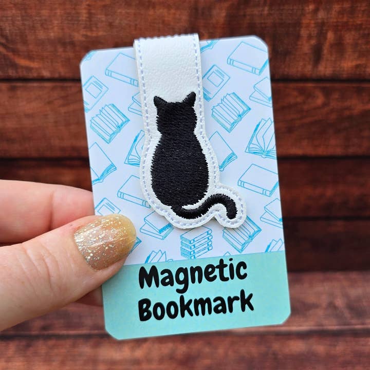 Black Cat | Embroidered Magnetic Bookmark | Page Marker for wholesale by Laurel Cottage Crafts