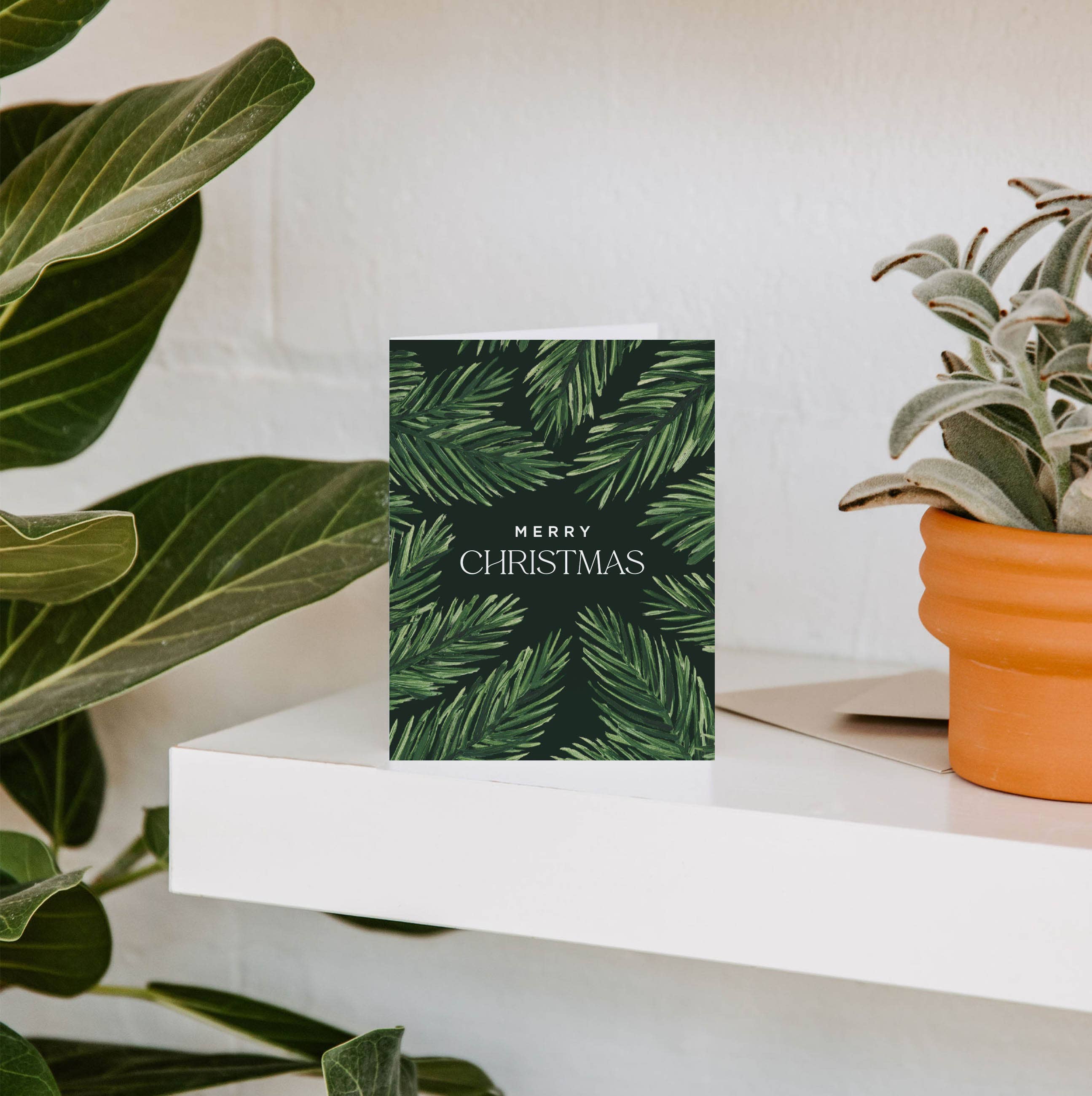 Paper Anchor Co. - Wholesale Christmas Card - Merry Christmas Deep Winter Fir Greeting Card | Holiday Card1