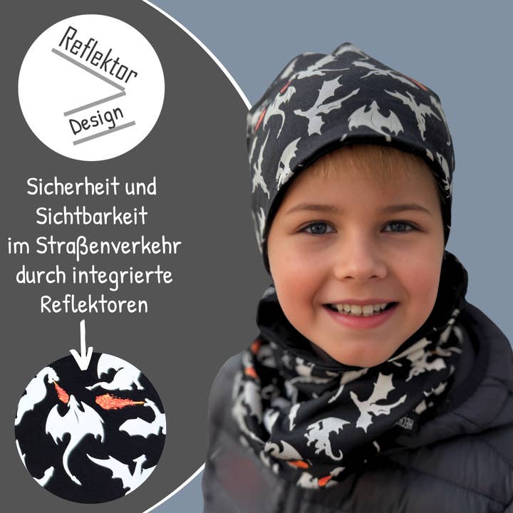 HECKBO - Wholesale Beanie - Kids - Kids Reflective Hat & Dragon Loop5