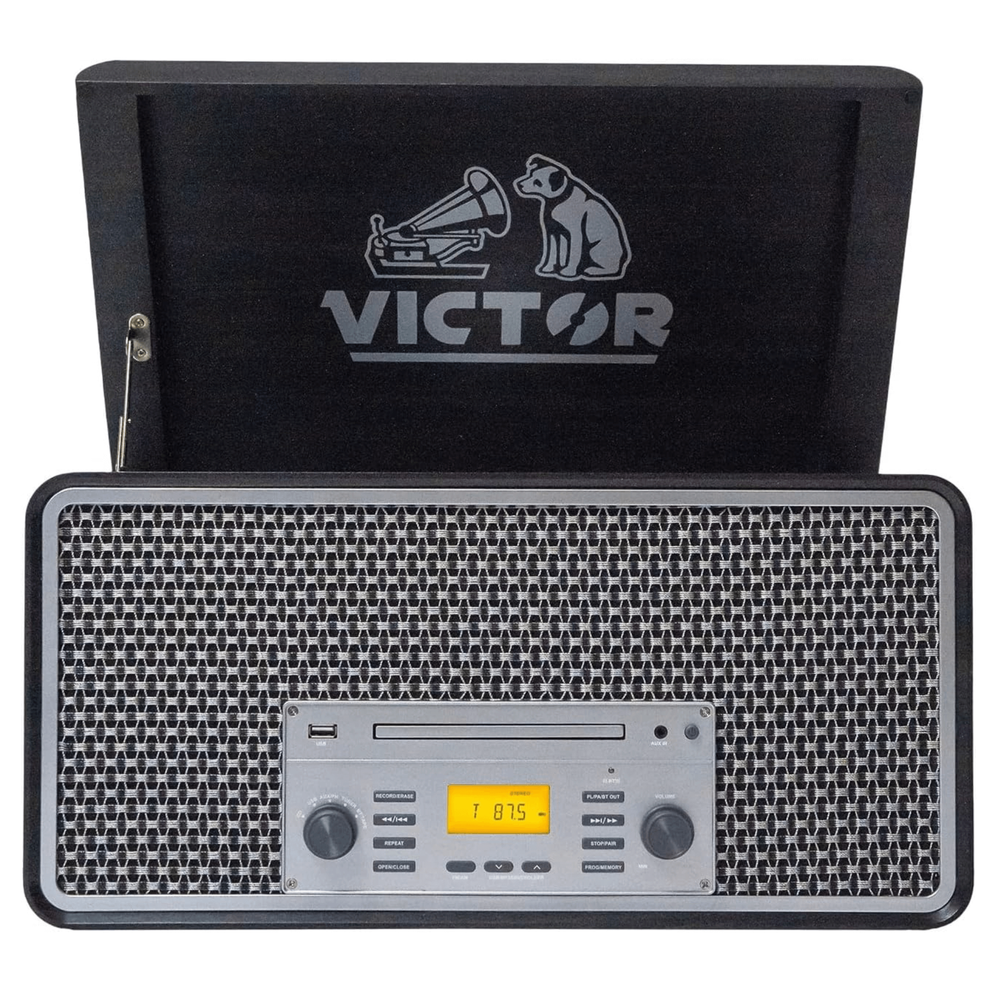 JupiterGear Home - Wholesale Speakers - Victor Monument 8-in-1 Wood Music Center w 3-Speed Turntable18