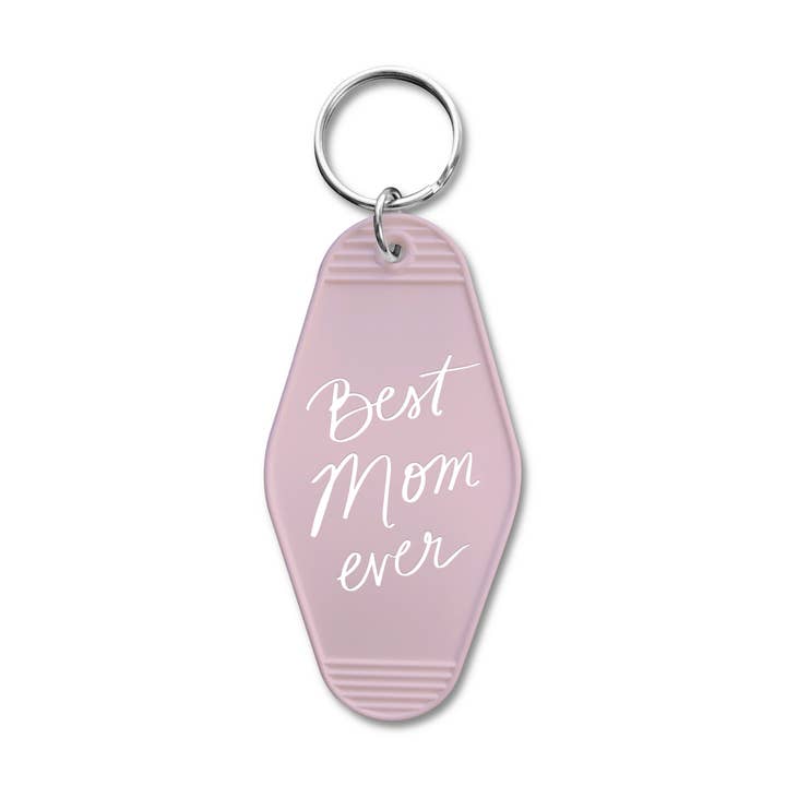 Retro Hotel Keychain - Best Mom Ever for wholesale by Declaration & Co