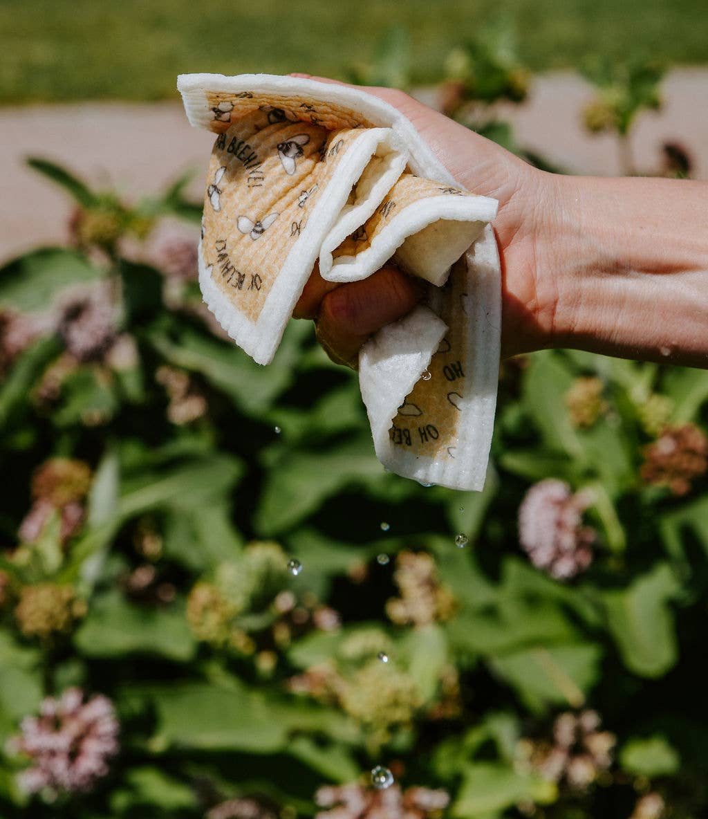 Oh Beehive: Eco Goods Co. - Wholesale Dishcloth - Buzzy Bee Swedish Dishcloth2