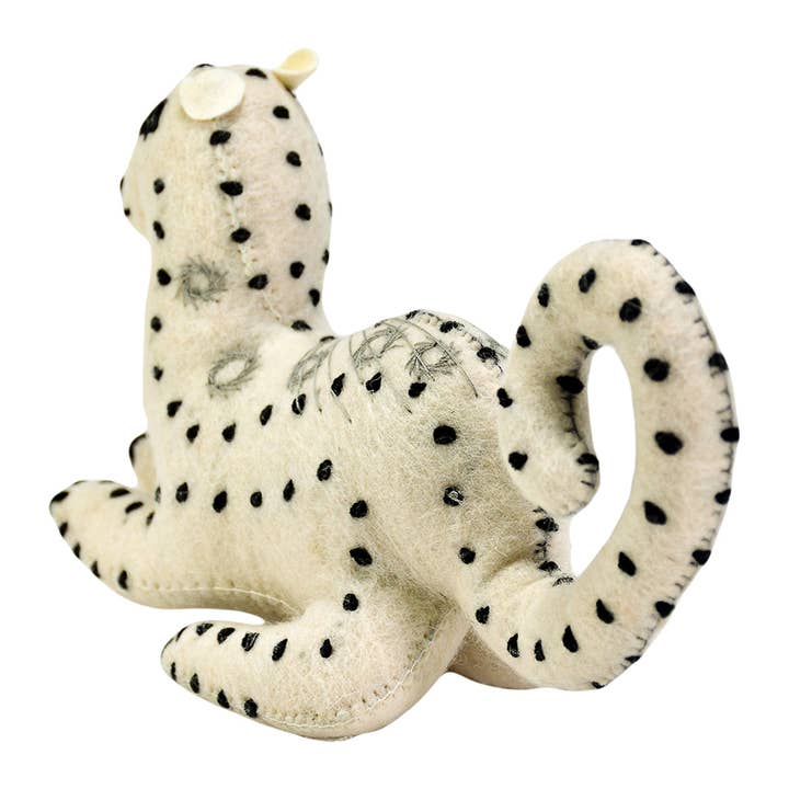 BNB Crafts Inc. - Wholesale Decorative Tabletop Object - Stuffed White Snow Leopard Home Decor Elements
