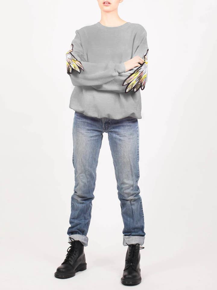 RAG373W GREY PARROT SWEATSHIRT for wholesale by Ragyard