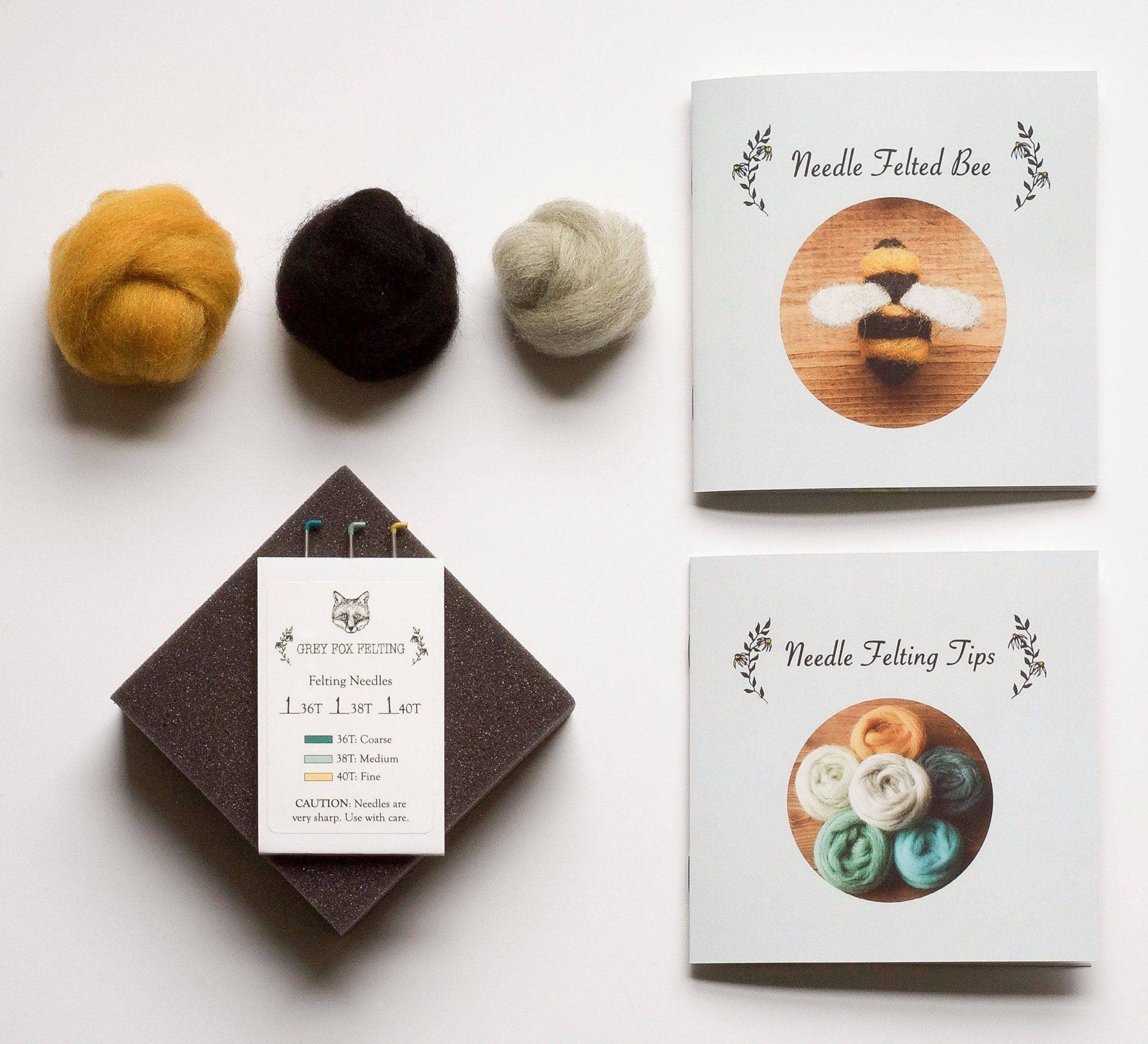 Grey Fox Felting - Wholesale DIY Craft Kit - Bees - Needle Felting Kit - Beginner2