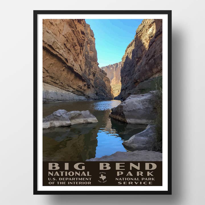 Just Go Travel Studios - Wholesale Poster - Big Bend National Park Poster-WPA (Santa Elena Canyon) - WS1