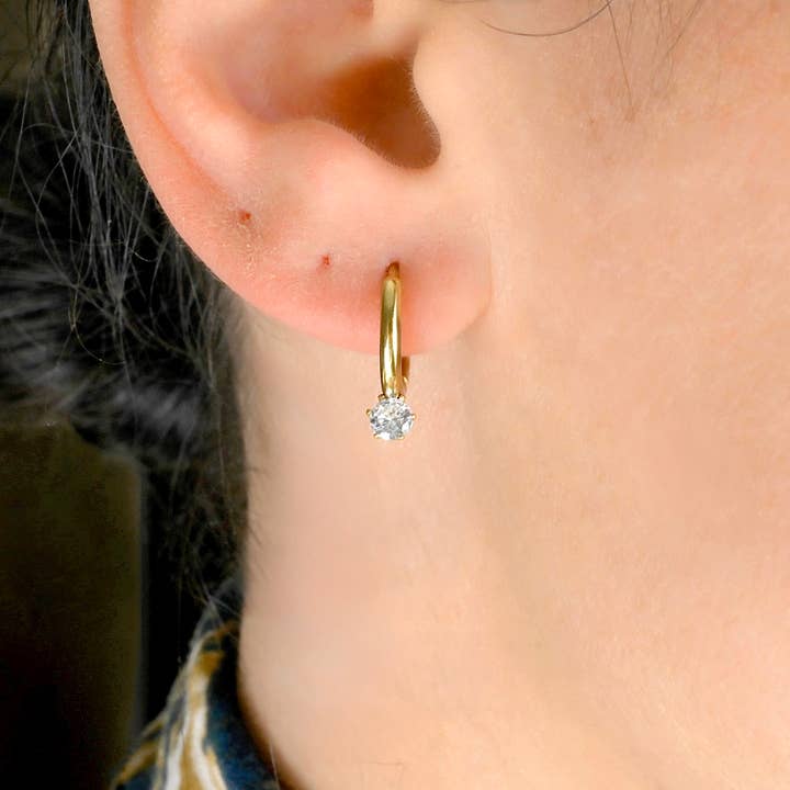 Blueyejewelry – wholesale Hoop-örhängen – Vattentäta diamantringar med diamantberlock - örhängen i ringform8