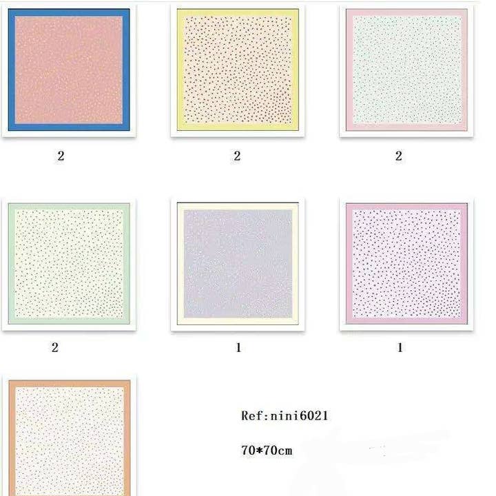 Silk-Feeling Square Scarves - 70 cm x 70 cm nini6021 for wholesale by Nola by bijusol