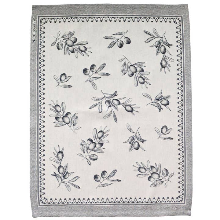 Kitchen Towel - Olive- Black for wholesale by Abbiamo Tutto