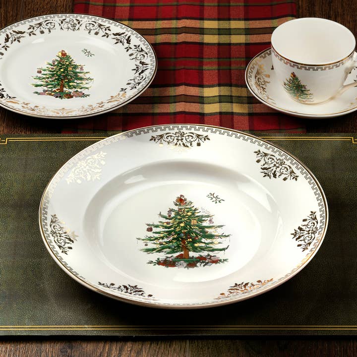 Portmeirion, Spode, Pimpernel, Nacthmann, Wrendale Designs - Wholesale Salad Plate - Spode Christmas Tree Gold Salad Plate 8"1