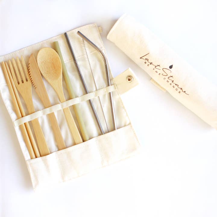 Eco-friendly Bamboo & Stainless Utensil Straw Set for wholesale by Last Straw