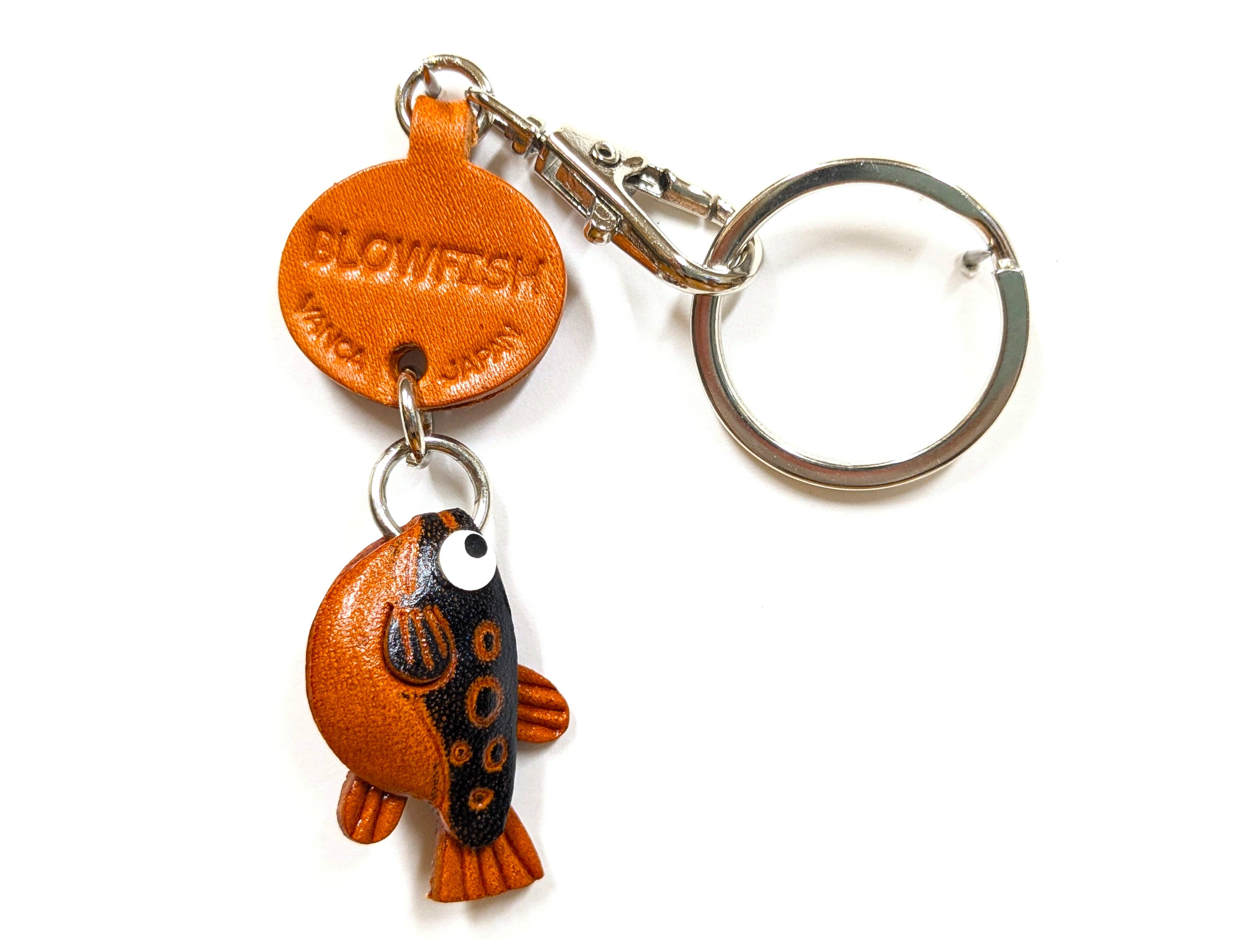 VANCA CRAFT – wholesale Keychain – Women's – Globe/Blow/Puffer Fish Leather Handmade Keychain Bag Charm0