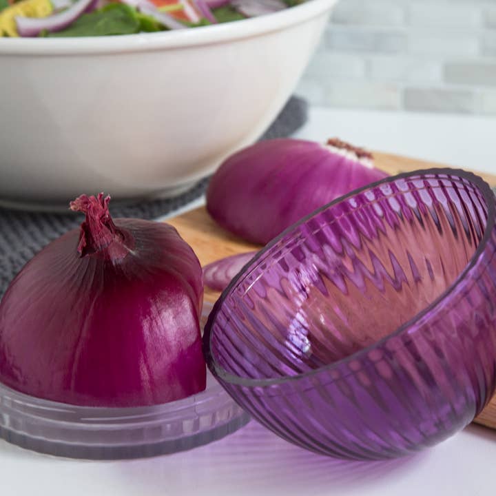 Fox Run Brands – Großhandel Lebensmittelbehälter – TULZ Zwiebel Save-A-Half, 4 Zoll x 4 Zoll x 3,5 Zoll1