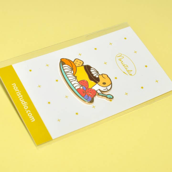 Noristudio - Wholesale Reversspeld/knoop - Bubu en Japanse pudding emaille pin3