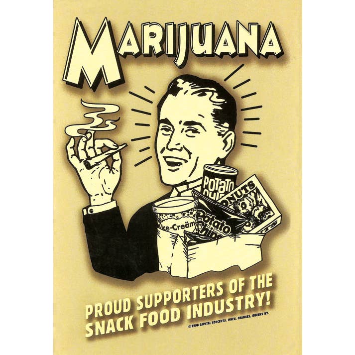 Postcard. Marijuana: Proud supporters of Snack Food Industry for wholesale by VisionWorks LLC