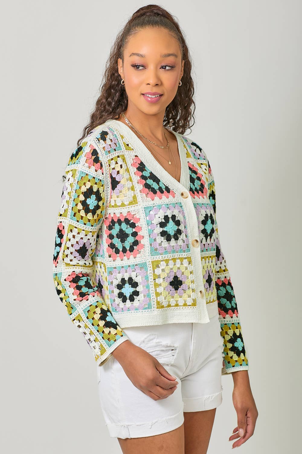 Mystree – wholesale Jacket – Women's – 61012 Crochet Button Up Jacket6