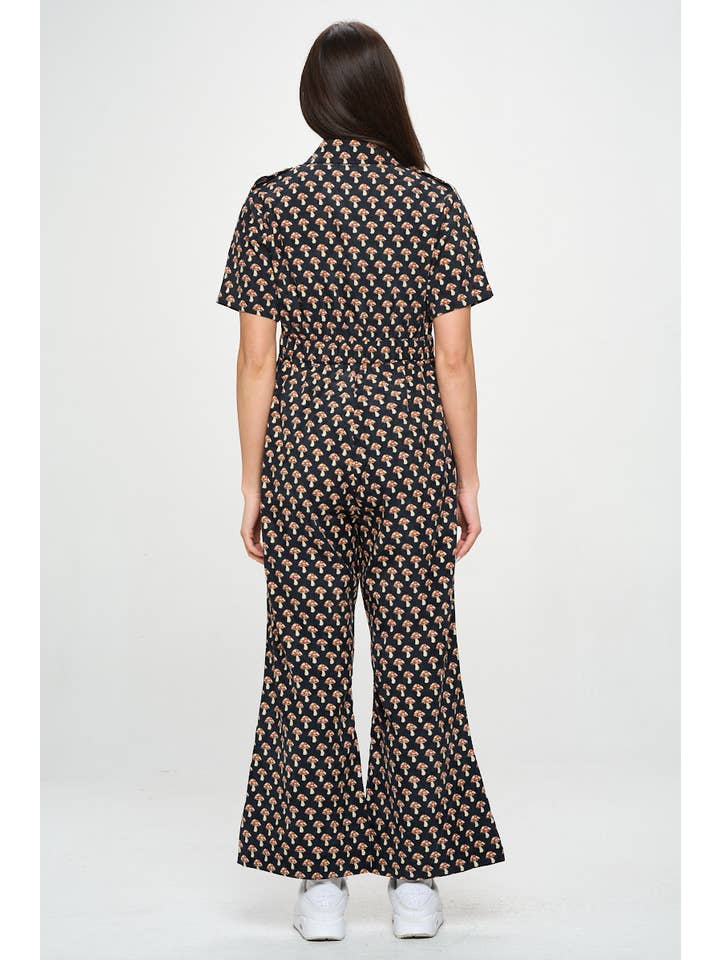 SM WARDROBE - Wholesale Jumpsuit - Women's - MUSHROOM PRINT CORDUROY JUMPSUIT OVERALL5