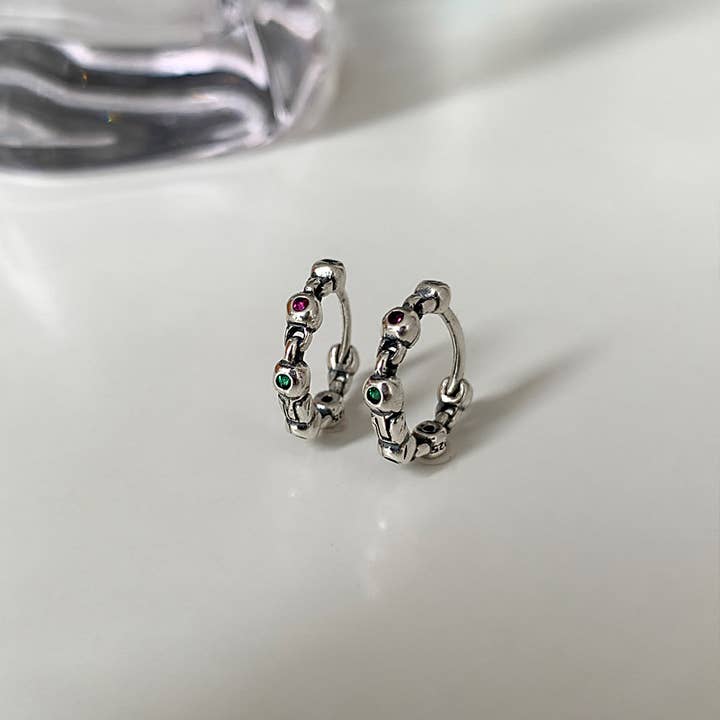 Sterling Silver oxidized Huggie earring Intricate design for wholesale by Gemscape UK