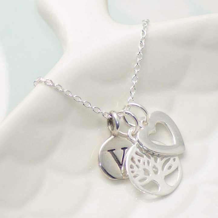 Collana in argento personalizzata con albero della vita per la vendita all'ingrosso da parte di Sophellie Jewellery