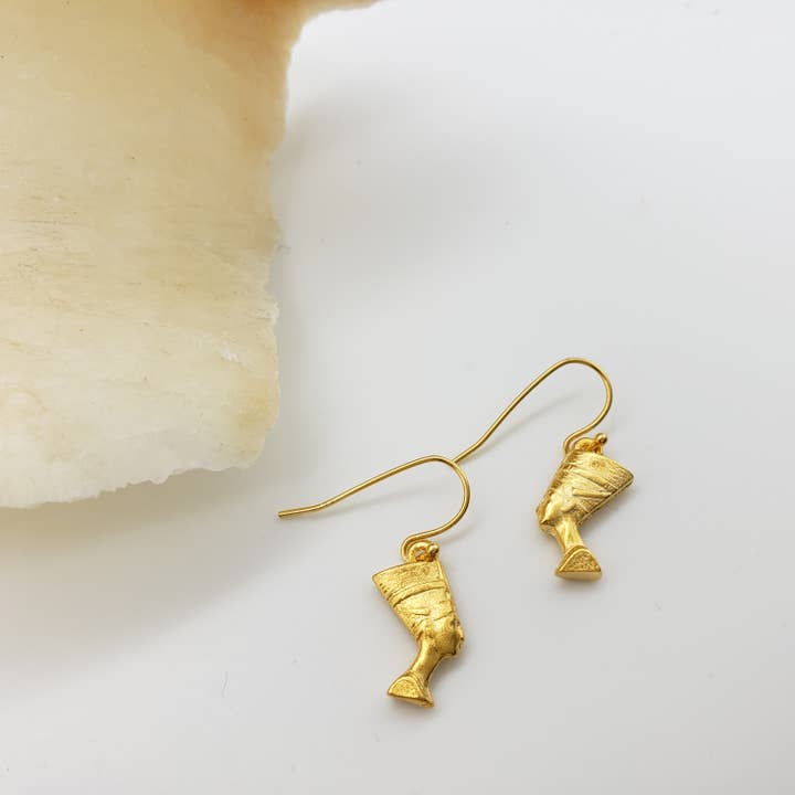 Discoveries, Inc. - Wholesale Dangle Earrings - Egyptian Nefertiti Earrings - Gold Plated3