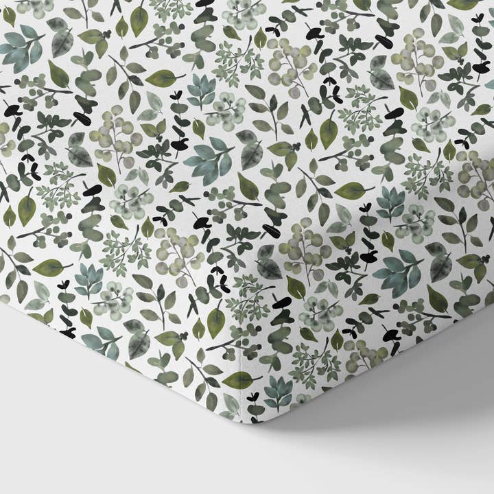 Green Leaves Organic Crib Sheet for wholesale by Norani Baby