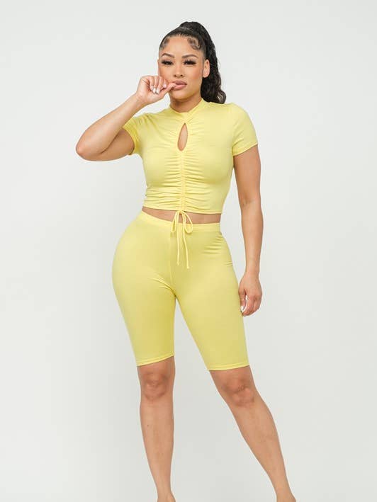 Boswell - Wholesale Lounge Set - Women's - Solid Biker Short Set7