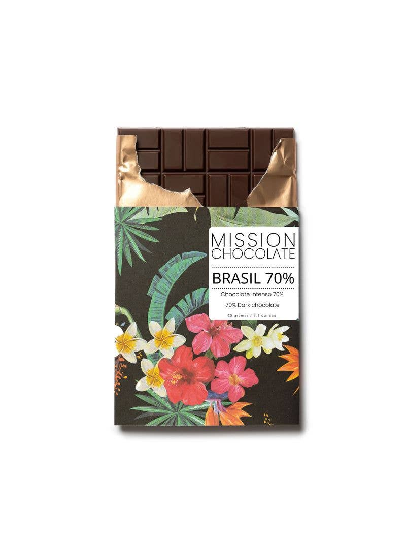 Mission Chocolate - Wholesale Chocolate Bar - 70% Brasil (cacao, organic sugar, cocoa butter)1