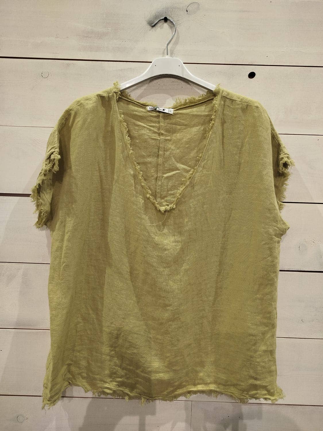 Linos y Textiles - Vendita all'ingrosso Camicetta - Donna - Blusa con frange in lino 100%7