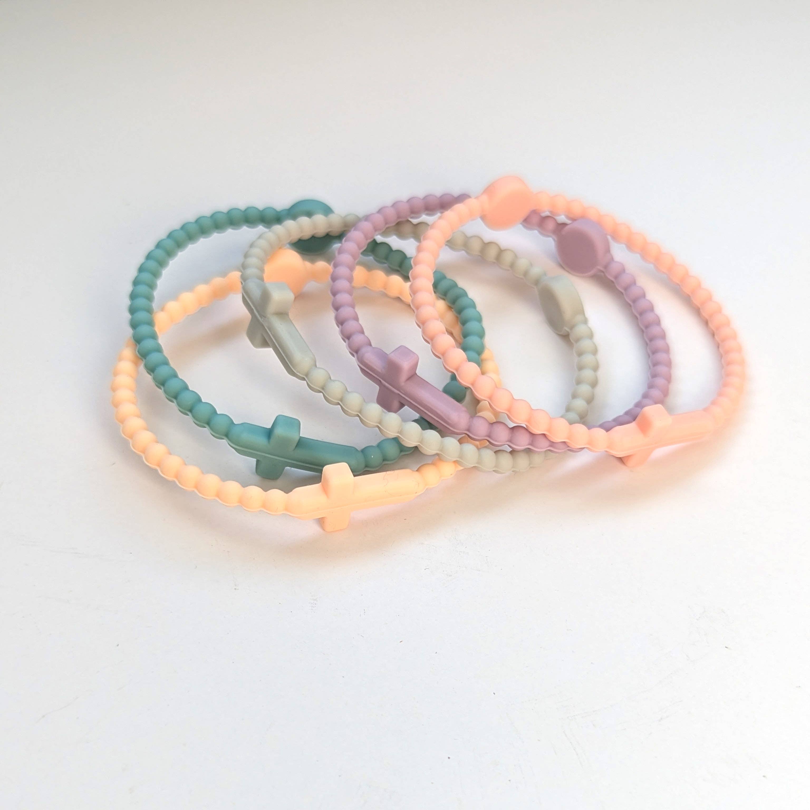 Grace Notes Ltd. - Christian Art and Gifts - Wholesale Prayer Beads Bracelet - Faith Silicone Cross Bracelets - Multicolor Packs of 50