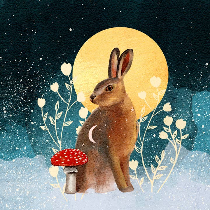 Christmas hare card for wholesale by Glitter and Earth