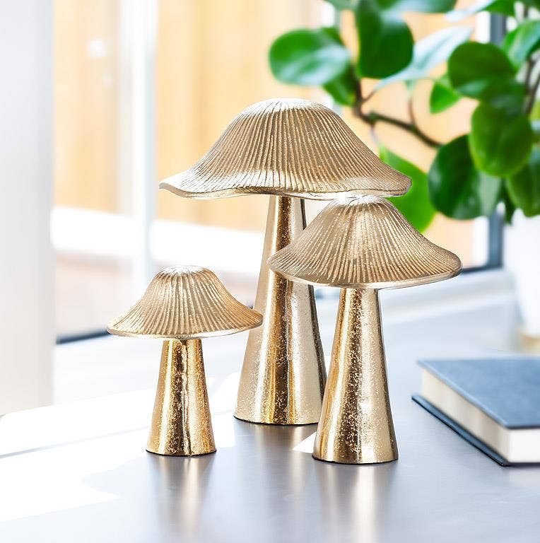 Abbott - Wholesale Decorative Tabletop Object - Ribbed Mushroom - Gold5